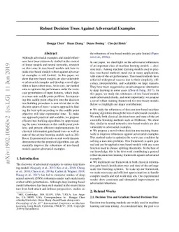 Robust Decision Trees Against Adversarial Examples