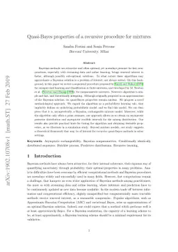 Quasi-Bayes properties of a recursive procedure for mixtures
