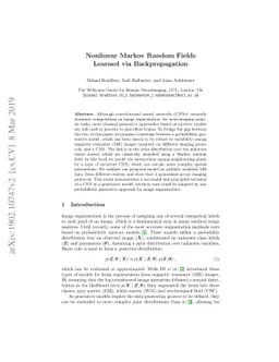 Nonlinear Markov Random Fields Learned via Backpropagation