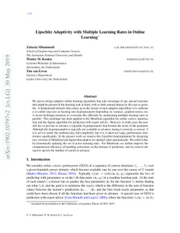 Lipschitz Adaptivity with Multiple Learning Rates in Online Learning