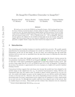Do ImageNet Classifiers Generalize to ImageNet?