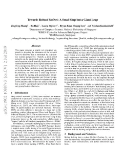 Towards Robust ResNet: A Small Step but A Giant Leap