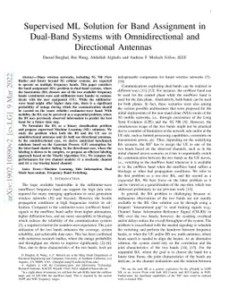Supervised ML Solution for Band Assignment in Dual-Band Systems with
  Omnidirectional and Directional Antennas