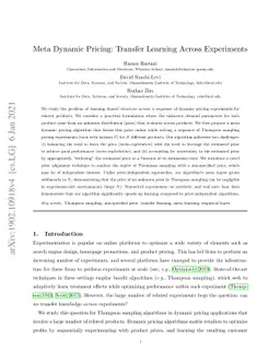 Meta Dynamic Pricing: Transfer Learning Across Experiments