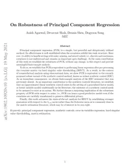 On Robustness of Principal Component Regression