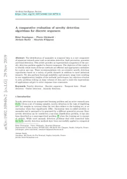 A comparative evaluation of novelty detection algorithms for discrete
  sequences