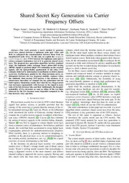 Shared Secret Key Generation via Carrier Frequency Offsets