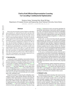 End-to-End Efficient Representation Learning via Cascading Combinatorial
  Optimization