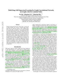 Multi-Stage Self-Supervised Learning for Graph Convolutional Networks on
  Graphs with Few Labels
