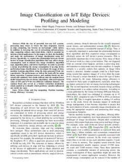 Image Classification on IoT Edge Devices: Profiling and Modeling