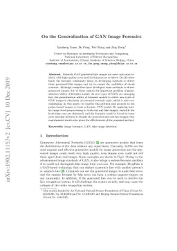 On the generalization of GAN image forensics