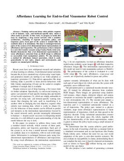 Affordance Learning for End-to-End Visuomotor Robot Control