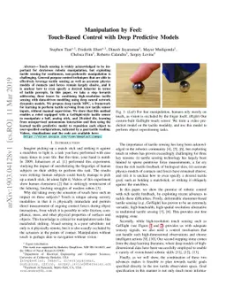 Manipulation by Feel: Touch-Based Control with Deep Predictive Models