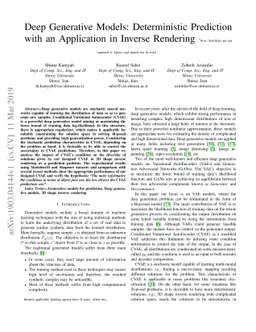 Deep Generative Models: Deterministic Prediction with an Application in
  Inverse Rendering