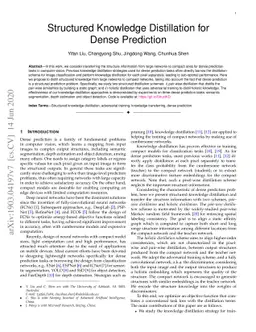 Structured Knowledge Distillation for Dense Prediction