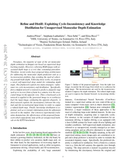 Refine and Distill: Exploiting Cycle-Inconsistency and Knowledge
  Distillation for Unsupervised Monocular Depth Estimation
