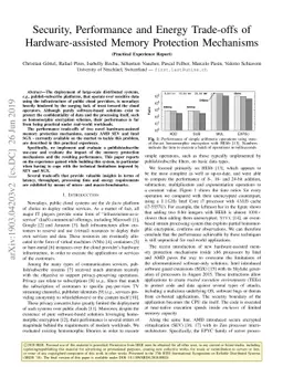 Security, Performance and Energy Trade-offs of Hardware-assisted Memory
  Protection Mechanisms