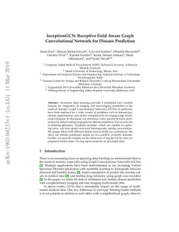 InceptionGCN: Receptive Field Aware Graph Convolutional Network for
  Disease Prediction