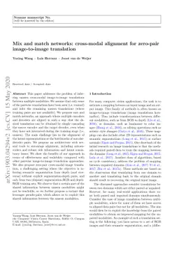 Mix and match networks: cross-modal alignment for zero-pair
  image-to-image translation
