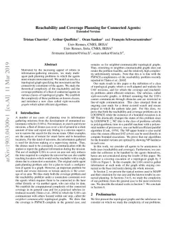 Reachability and Coverage Planning for Connected Agents: Extended
  Version