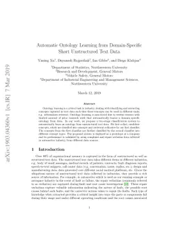 Automatic Ontology Learning from Domain-Specific Short Unstructured Text
  Data