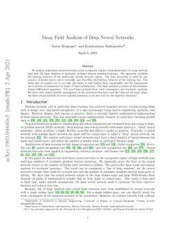 Mean Field Analysis of Deep Neural Networks