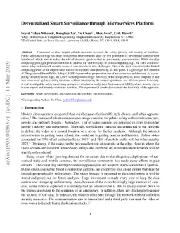 Decentralized Smart Surveillance through Microservices Platform