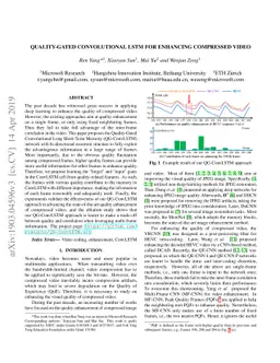 Quality-Gated Convolutional LSTM for Enhancing Compressed Video