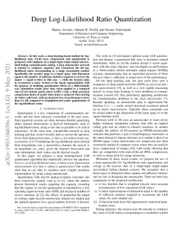 Deep Log-Likelihood Ratio Quantization