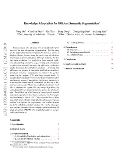 Knowledge Adaptation for Efficient Semantic Segmentation