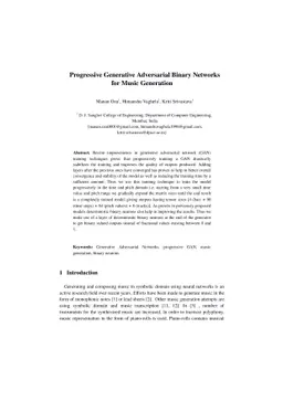 Progressive Generative Adversarial Binary Networks for Music Generation