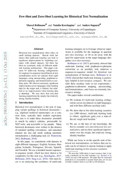 Few-Shot and Zero-Shot Learning for Historical Text Normalization