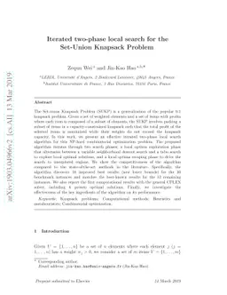 Iterated two-phase local search for the Set-Union Knapsack Problem