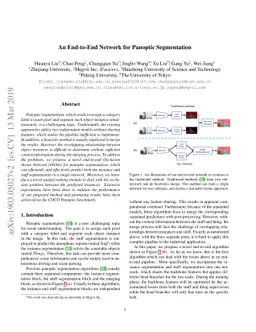 An End-to-End Network for Panoptic Segmentation