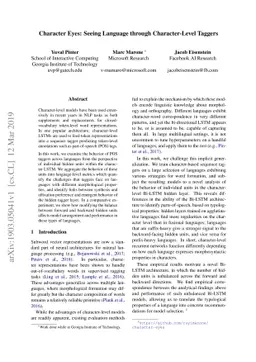 Character Eyes: Seeing Language through Character-Level Taggers