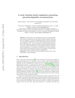 A total variation based regularizer promoting piecewise-Lipschitz
  reconstructions