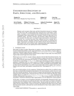 Unsupervised Discovery of Parts, Structure, and Dynamics
