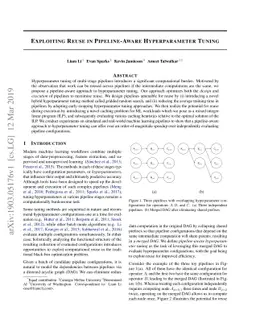 Exploiting Reuse in Pipeline-Aware Hyperparameter Tuning