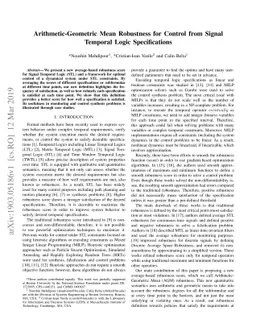 Arithmetic-Geometric Mean Robustness for Control from Signal Temporal
  Logic Specifications