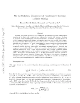 On the Statistical Consistency of Risk-Sensitive Bayesian
  Decision-Making