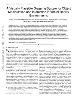 A Visually Plausible Grasping System for Object Manipulation and
  Interaction in Virtual Reality Environments