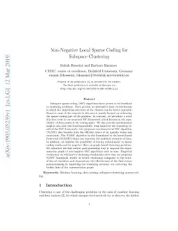 Non-Negative Local Sparse Coding for Subspace Clustering