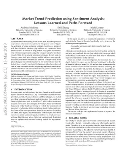 Market Trend Prediction using Sentiment Analysis: Lessons Learned and
  Paths Forward