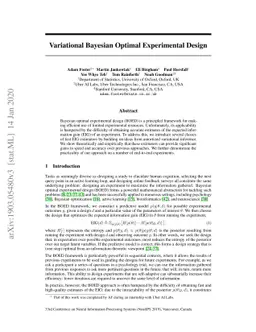 Variational Bayesian Optimal Experimental Design
