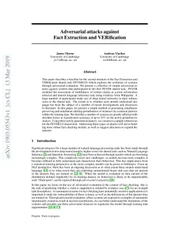 Adversarial attacks against Fact Extraction and VERification
