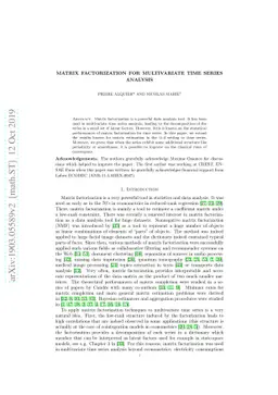 Matrix factorization for multivariate time series analysis
