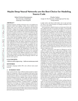 Maybe Deep Neural Networks are the Best Choice for Modeling Source Code