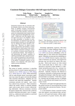 Consistent Dialogue Generation with Self-supervised Feature Learning