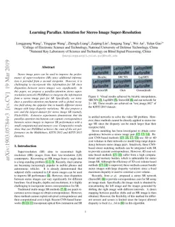 Learning Parallax Attention for Stereo Image Super-Resolution