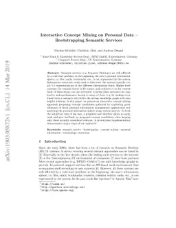 Interactive Concept Mining on Personal Data -- Bootstrapping Semantic
  Services